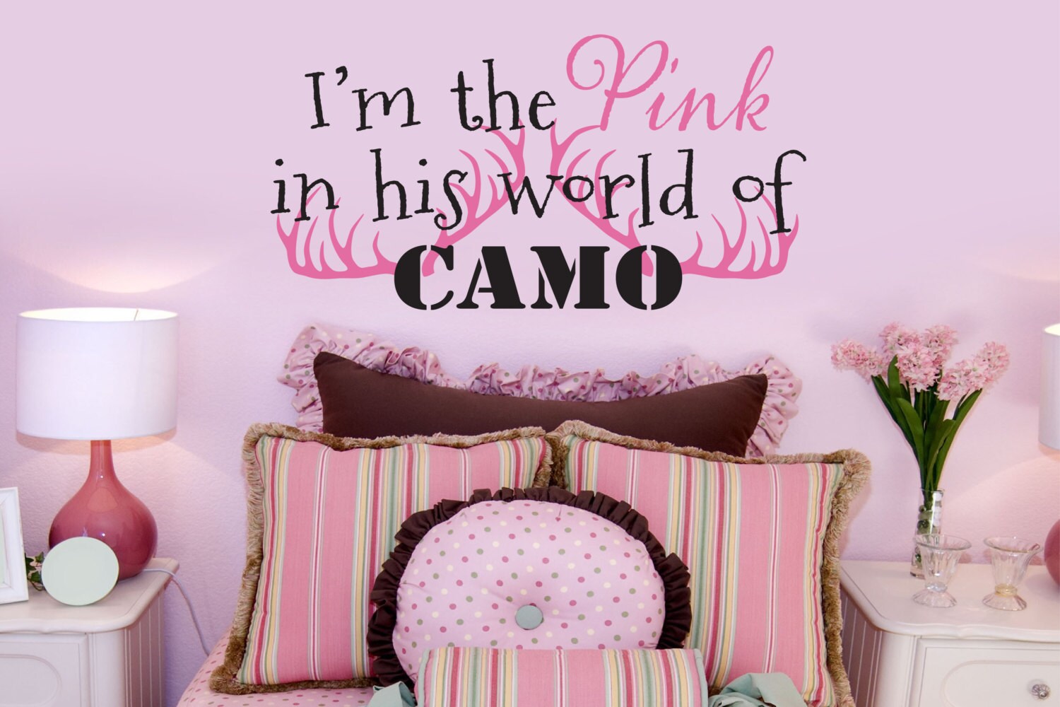 I'm the Pink in his world of Camo Decal Girls room