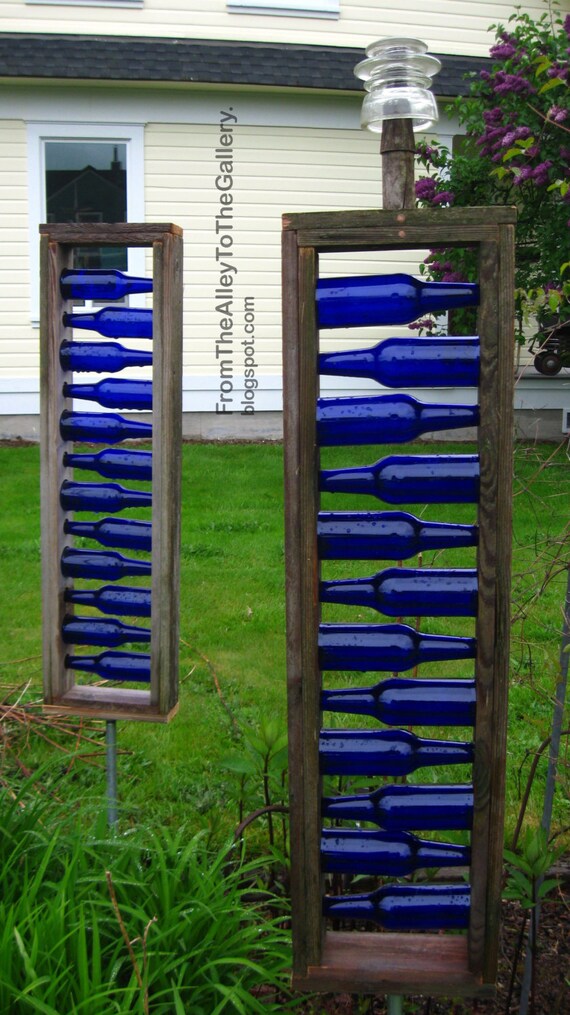 PLANS for Blue Beer BOTTLE LADDER Architectural Garden Art