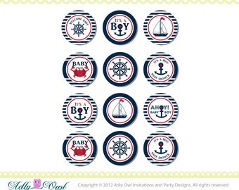 Nautical cupcake tag Etsy