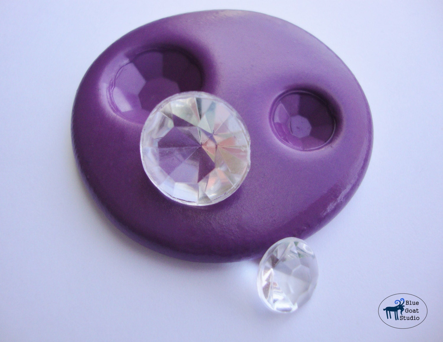 Gem Mold Duo Round Faceted Jewel Mold Diamond Silicone