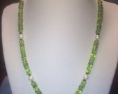 Gorgeous, One-of-a-Kind, Peridot, Pearl and C.Diopside Beaded Necklace