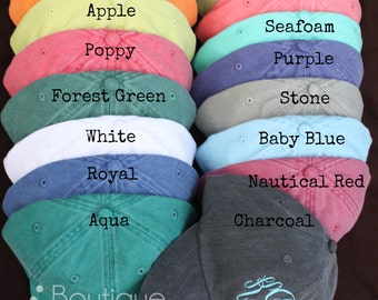 SALE!! Monogrammed Baseball Cap for Ladies - Pigment Dyed, Monogram Baseball Hat, Monogram Hat, Fast Ship