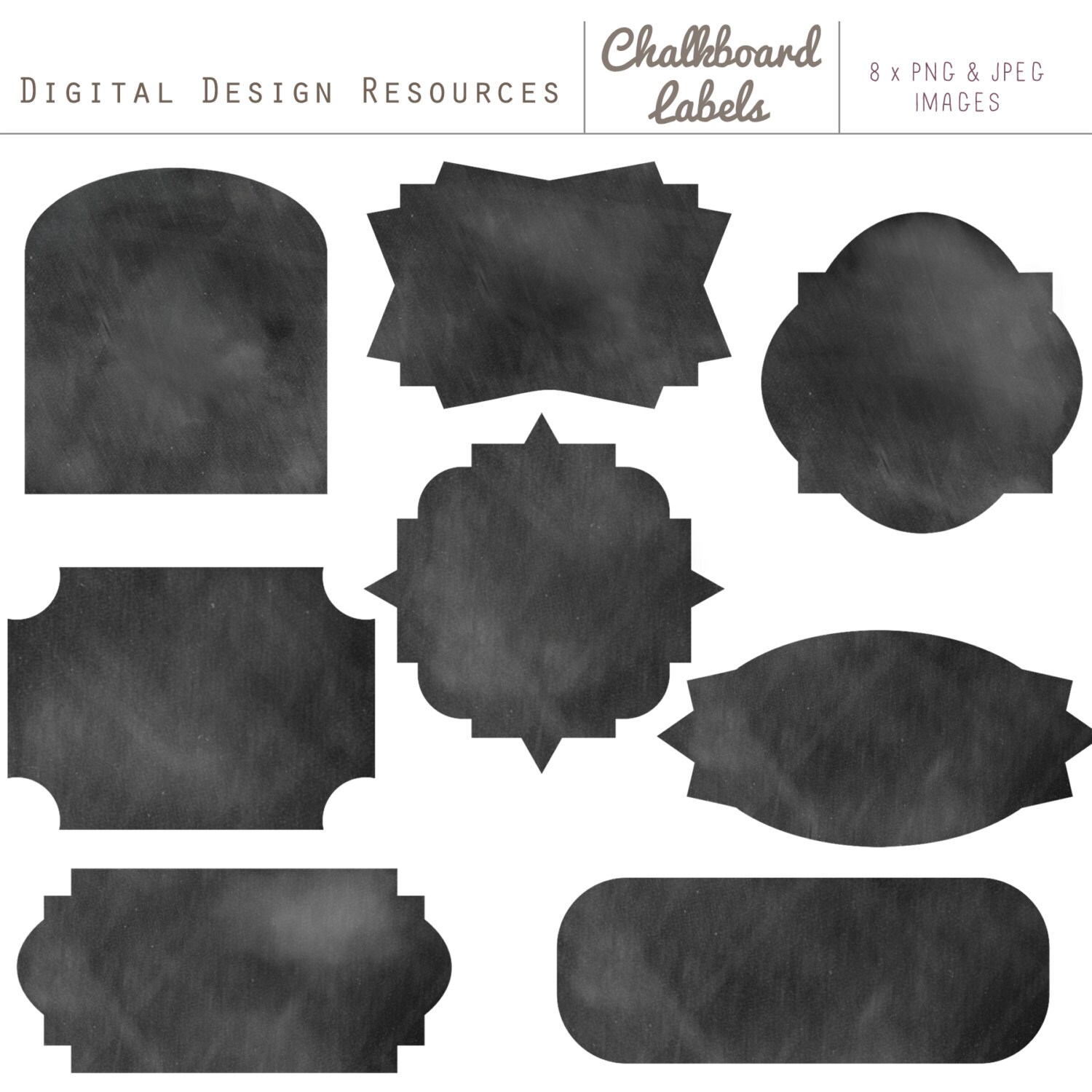 Chalkboard Labels Digital Design Resource Free by CreateTheCut