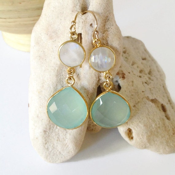 Aqua bridesmaid earrings beach wedding jewelry beach by