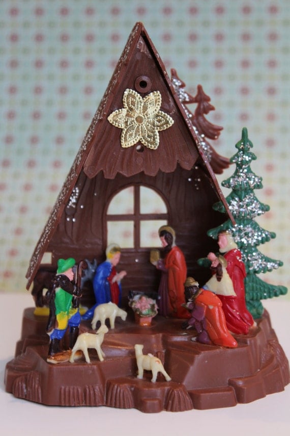 Vintage Plastic Nativity Scene