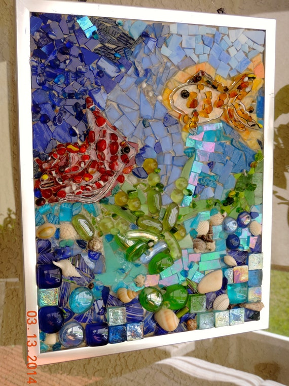 Stained Glass Mosaic Window Panel Aquarium: no by MosaicsofGlass