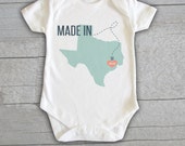 Baby Onesie - Made In...Texas Georgia Alabama  Personalized Customized