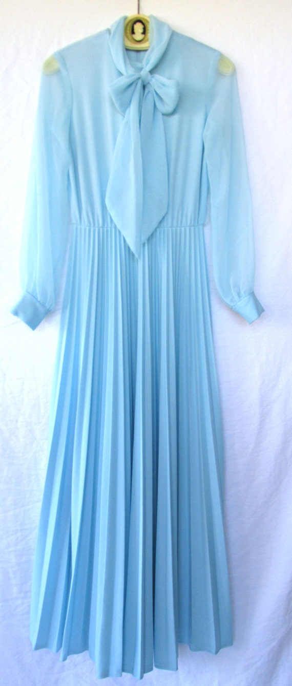 Winter Blue Snowflake Chiffon Dancing by TheSpidersWebVintage