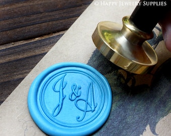 1pcs Custom Initial Gold Plated Wax Seal Stamp (WS042)