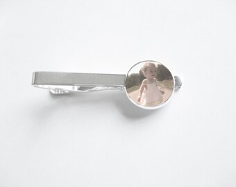 Custom Photograph Tie Clip - personalized mens tie clips - mens gifts - tie clips - weddings- mens accessories - personalized photo tieclip