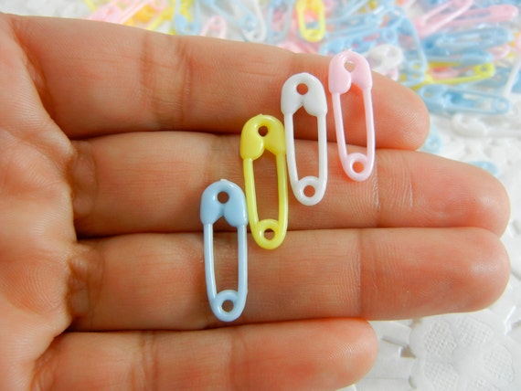 200 Micro Mini Plastic Diaper Pins-Safety Pins for Baby Shower