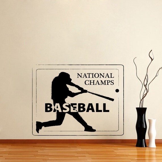 Wall Decals Sport Logo Emblem Baseball Man Sportsman Home Vinyl Decal ...