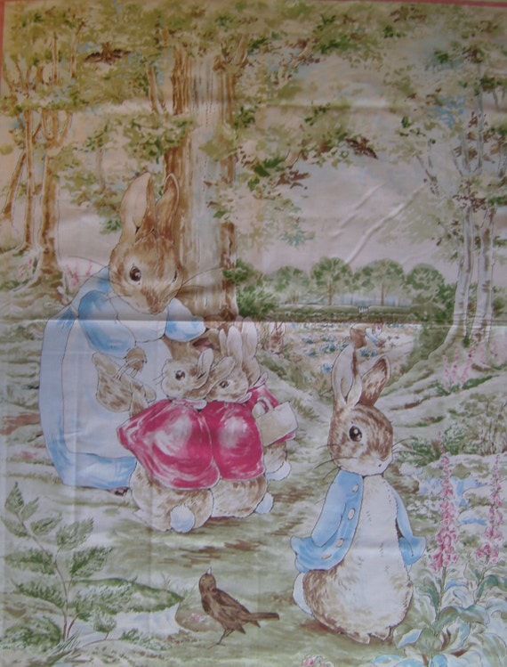 Items similar to Beatrix Potter's Peter Rabbit Quilt Panel Fabric to ...