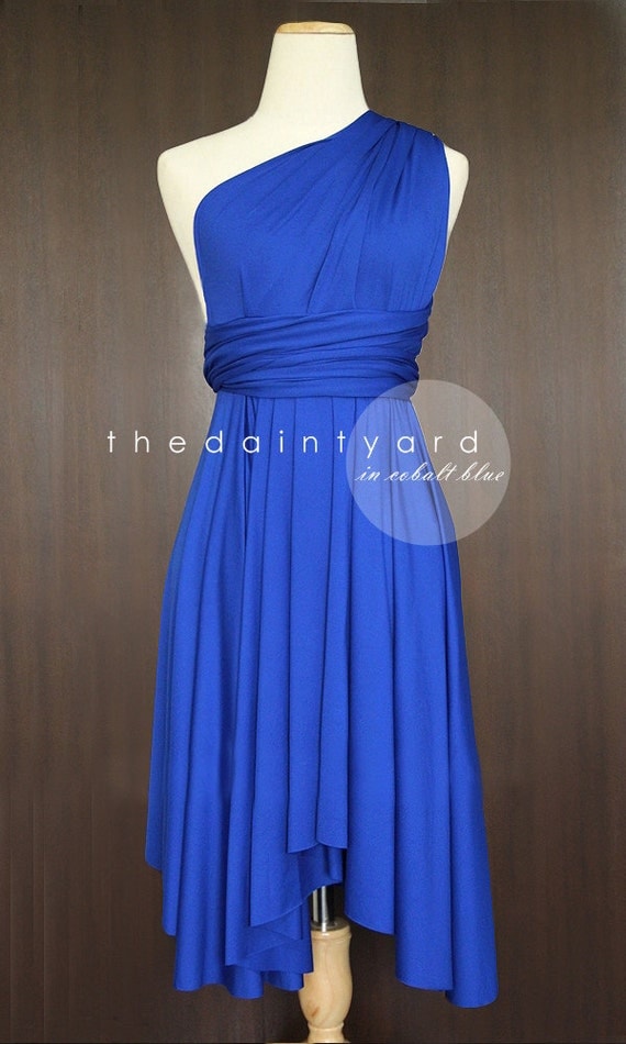 Cobalt Blue Bridesmaid Convertible Dress Infinity by thedaintyard