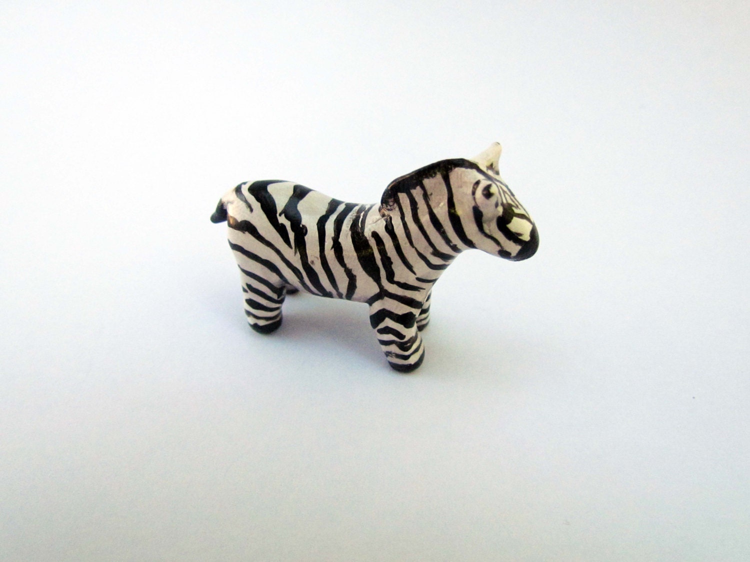 Miniature Zebra Polymer Clay Sculpey Zebra Zebra Figurine