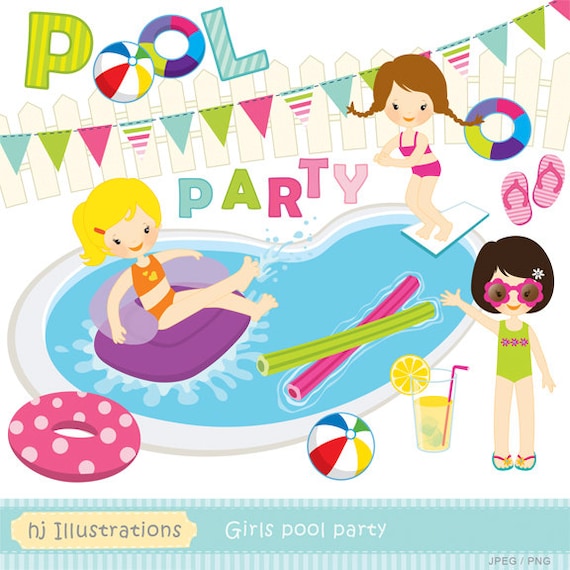 Download Girls pool party digital clipart scrapbooking by ...