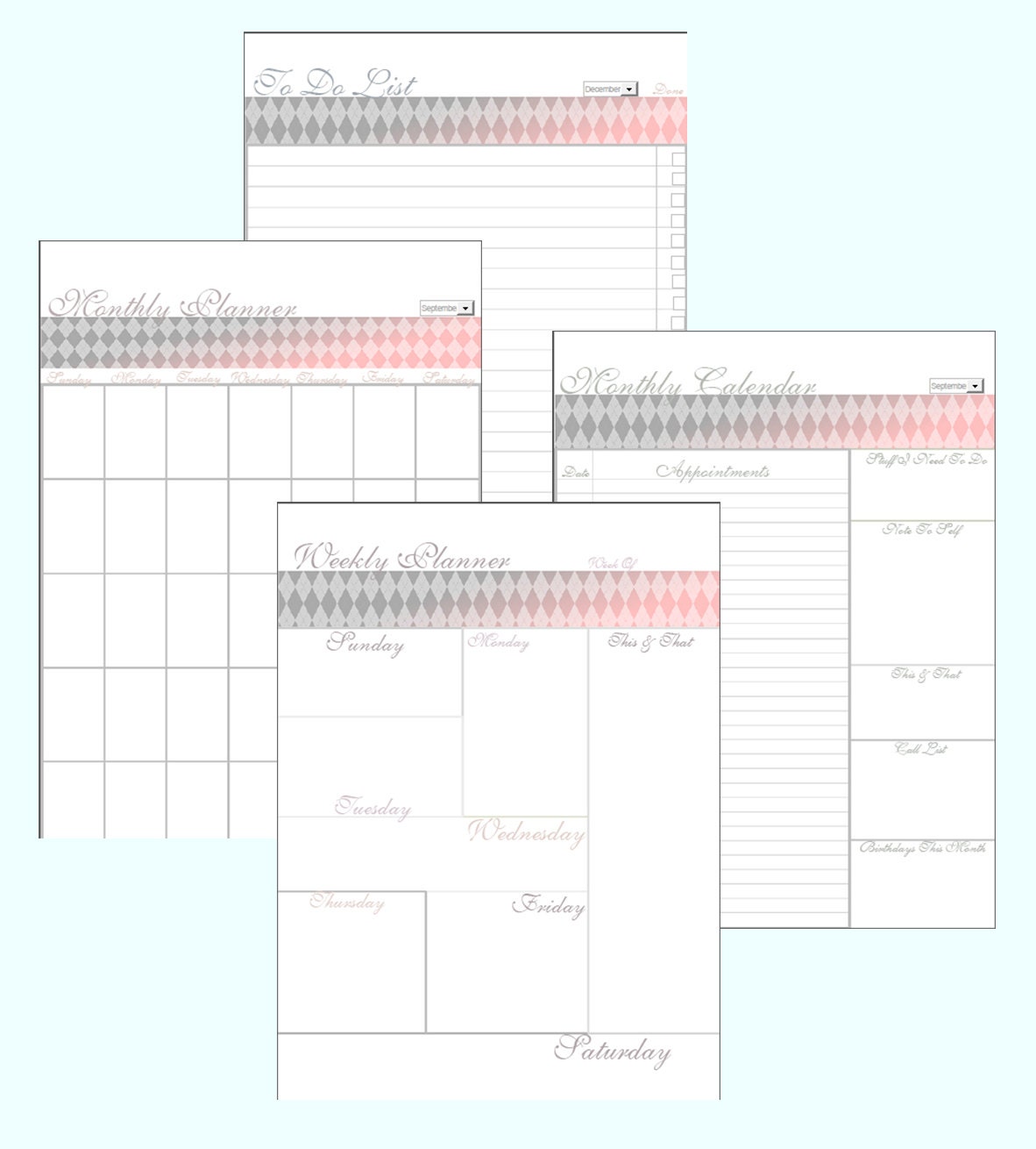 monthly calendar editable planner weekly calendar