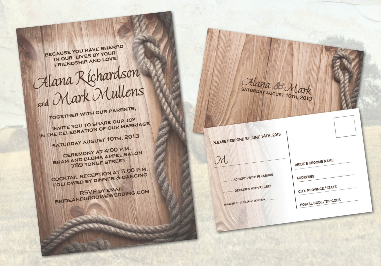 Wedding invitations western style