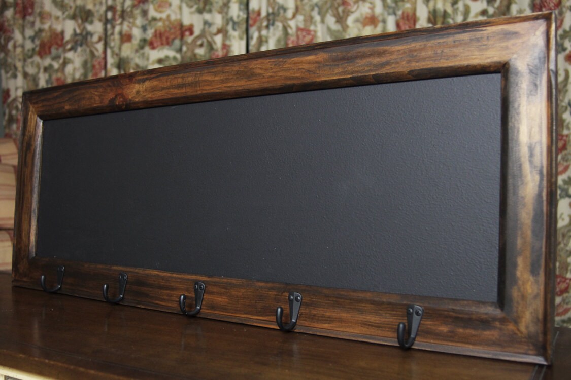 Rectangle Chalkboard With Hooks Upcycled Vintage Framed   Il Fullxfull.479251389 475u 