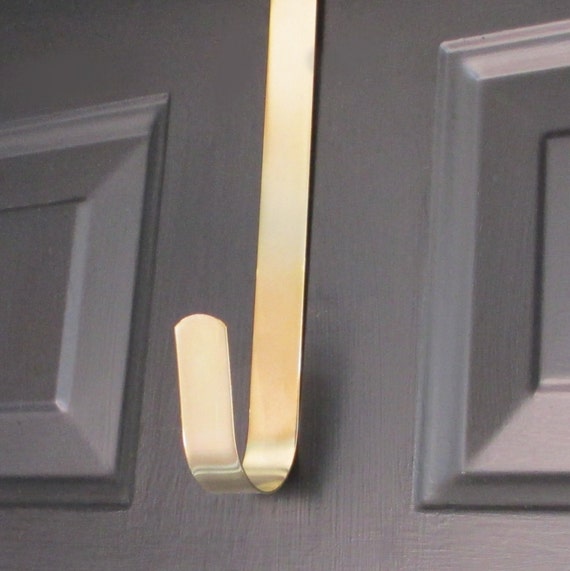 Golden Brass Finish Metal Wreath Hanger 12 inch, Metal Door Hanger