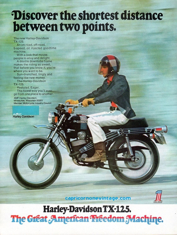 Vintage 1973  AMF  Harley  Davidson  TX125 Motorcycle