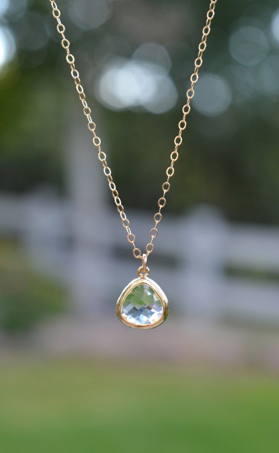 Small Crystal Pendant Necklace
