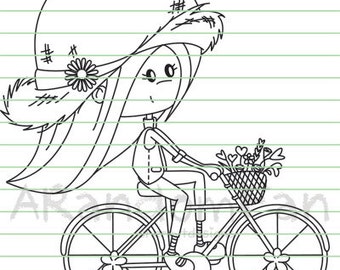 Digital Stamps- Monet's Bike