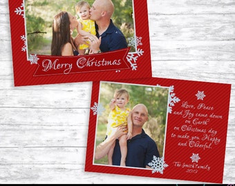 Christmas Card Template 004 - Holiday Photo Card - Photoshop Template