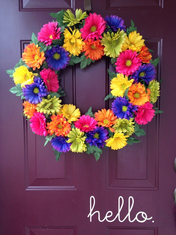 23 Gerbera Daisy Wreath Bright Colors