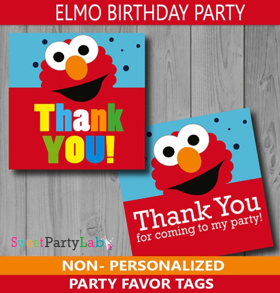 Elmo Printable Thank You TagsElmo Birthday Tags by Partymazing