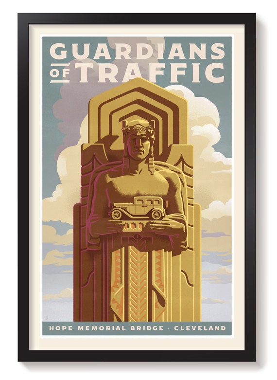 Cleveland Ohio Guardians Of Traffic Giclee By Thegreaterlakepress