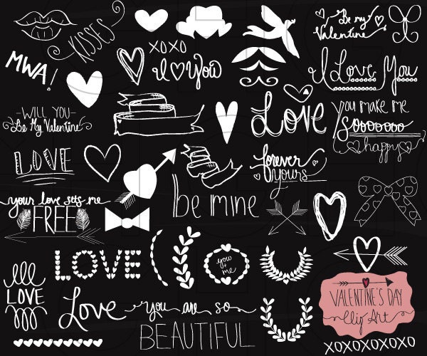 Chalkboard Valentine's Day Clip Art Heart Clip Art
