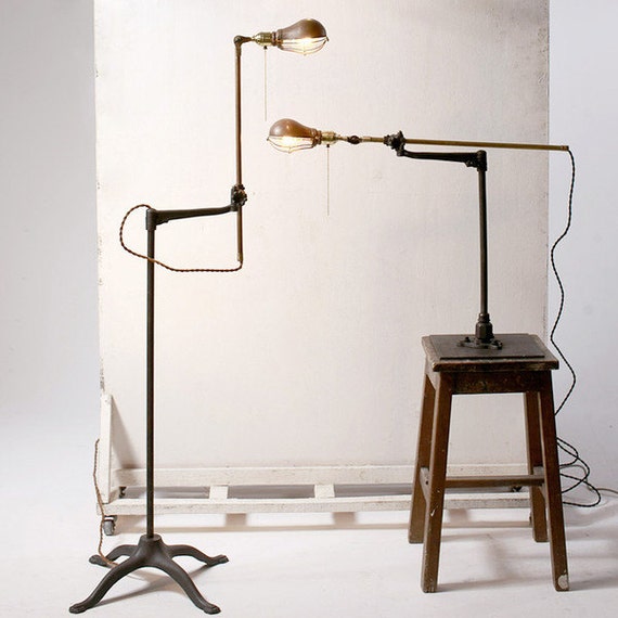 Items similar to Industrial O.C. White Stand Lamp Stand Lamp Cage