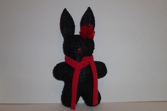 stuffed black bunny