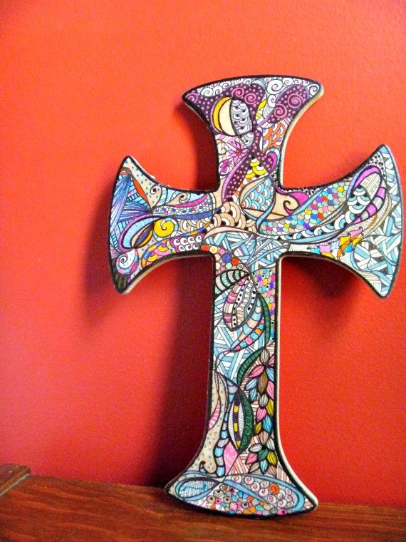 Cross Wall Art Cross Wall Hanging Colorful One of a Kind