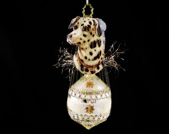 Victorian Christmas Ornament - Regal Dalmatian || Victorian ornament, handmade, vintage, antique, dalmation, dog, silver