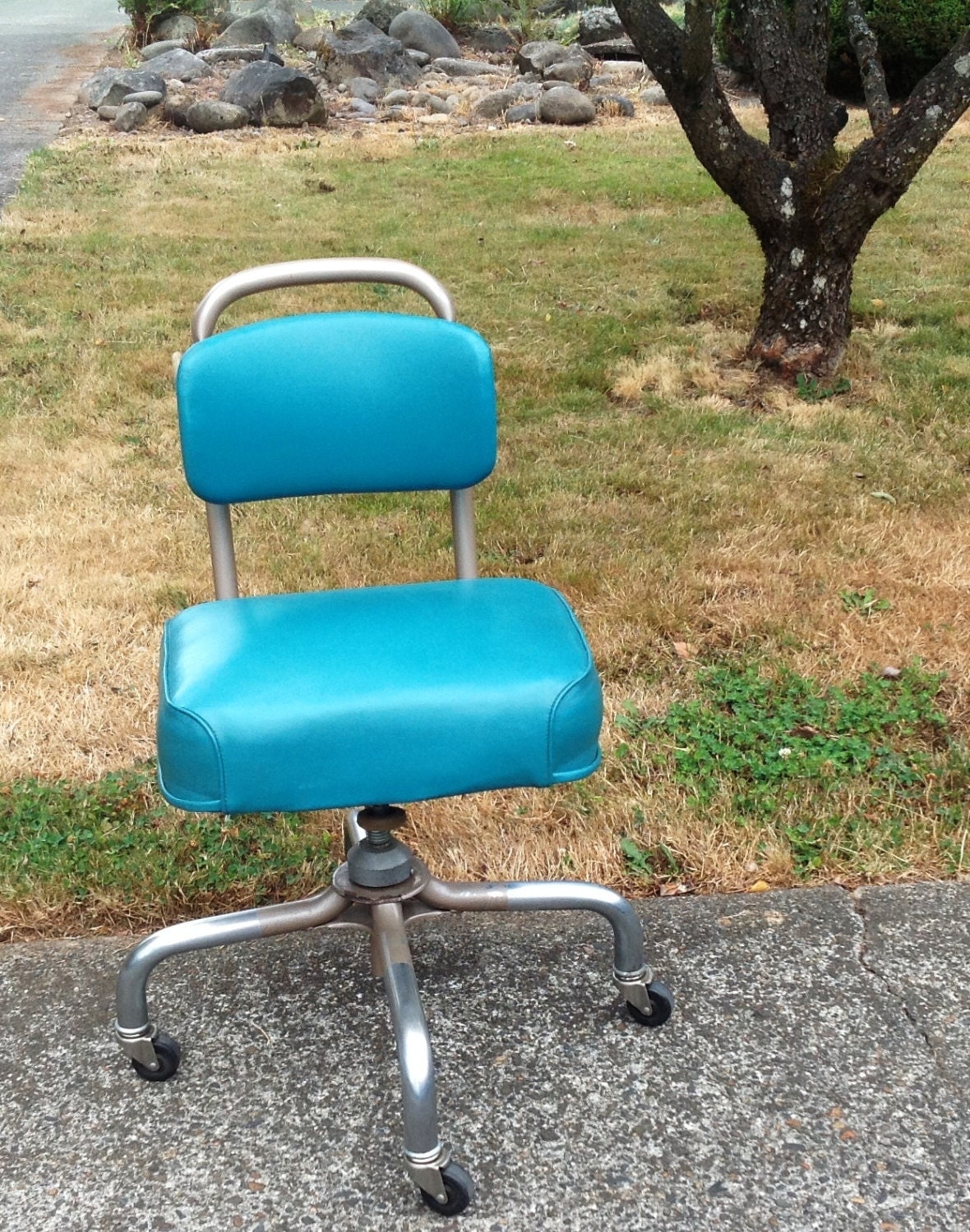 Beautiful Turquoise 1968 Steelcase Steno Chair Haute Juice