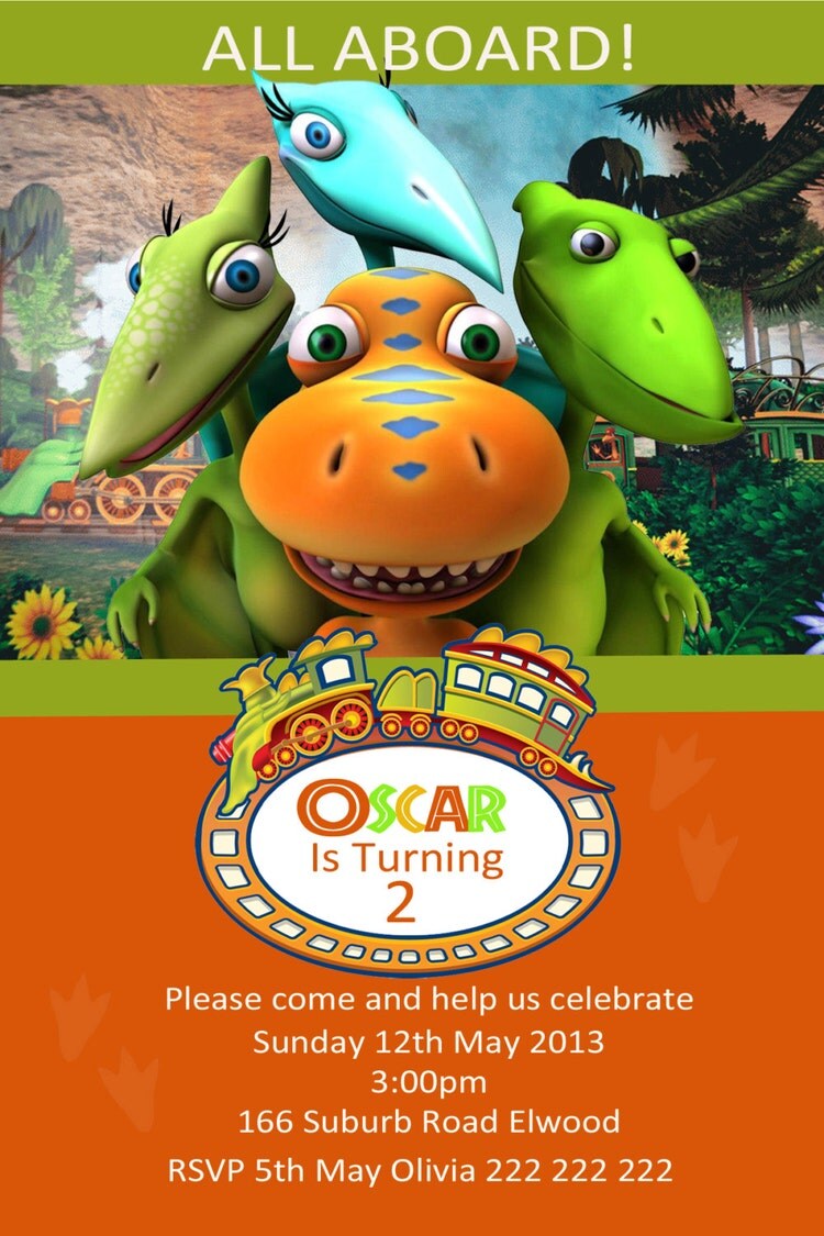 Dinosaur Train Photo Birthday Invitation by DesignedByMeInvites