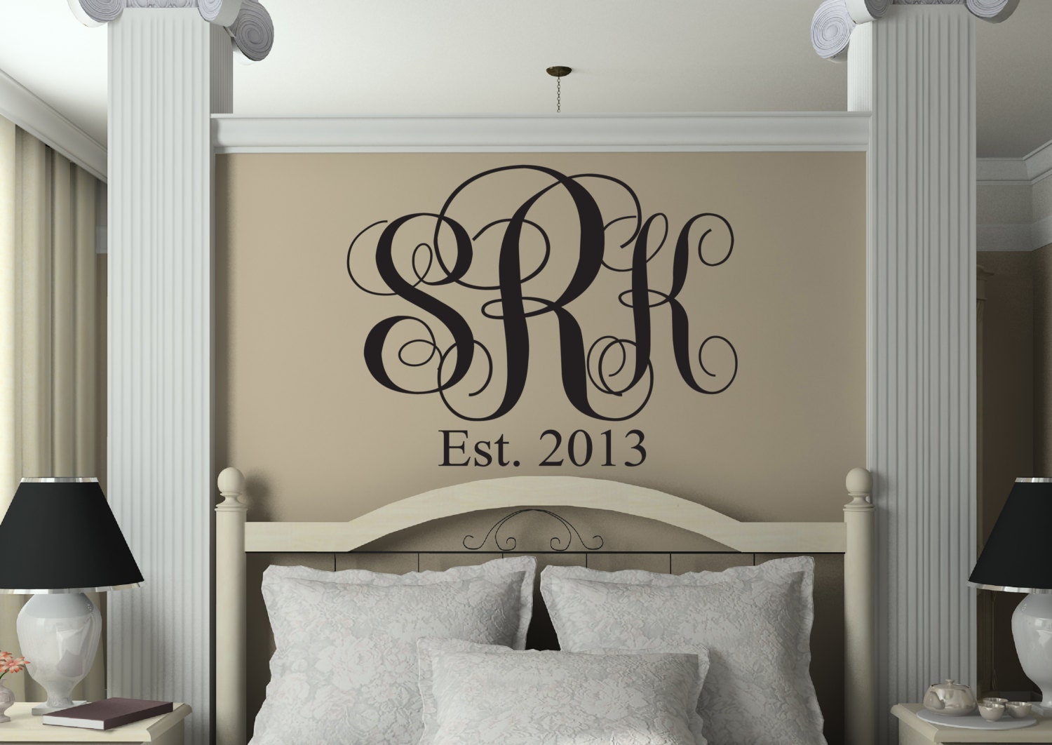 Monogrammed Wall Decor monograms monogrammed decal monogram wall decal bedroom Monogrammed Wall Decor monograms monogrammed decal monogram wall decal bedroom