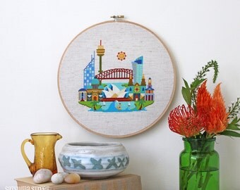 Pretty Little Sydney - Satsuma Street Modern Cross stitch pattern PDF - Instant download