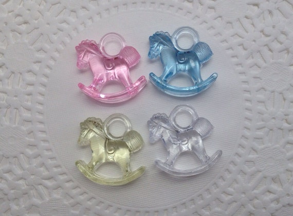 48 Rocking Horse Charms for Baby Shower Favors Necklaces