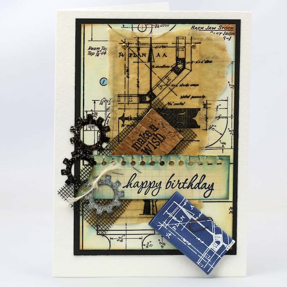 Architectural Elements Birthday Card Paper by AvantCardeShop