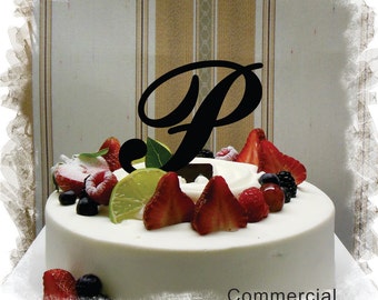 Monogram Wedding Cake Topper - 5"or 6" Beautiful Single Monogram letter Cake Topper ( Special Custom Made Initial Wedding Topper )