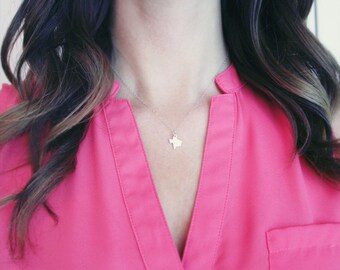 Silver Texas Necklace | Sterling Silver Texas State Charm Necklace