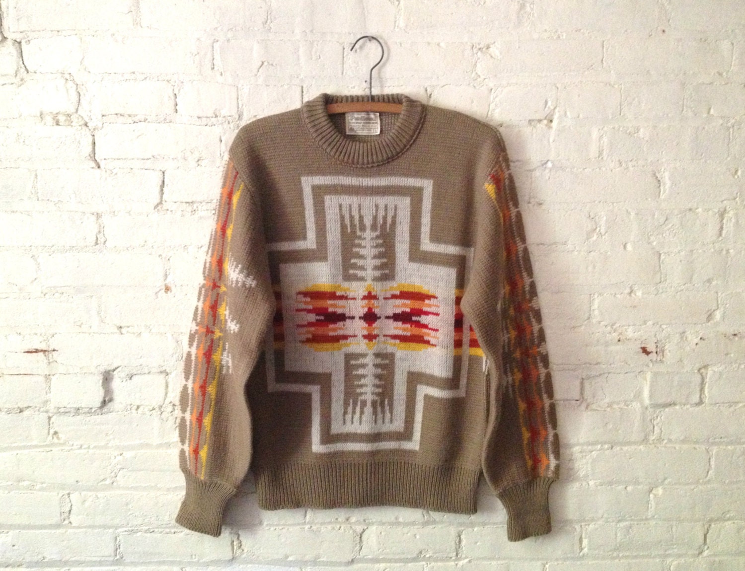 Vintage Pendleton Sweater Navajo Indian Blanket Mens L