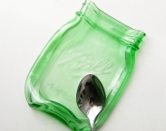 Spring Green Melted Mason Jar Ball ON SALE spoon rest, soap dish, desk dish, gift box included