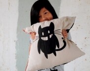 The toothless Cat one of a kind cushion