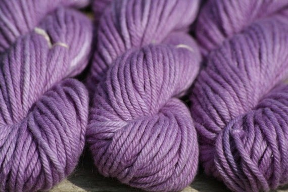 Handpainted Yarn - Purple Cotton 3 oz 160 yards Worsted