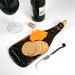 Dark Amber Wine Bottle Serving Tray with Dichroic Glass and Cork and Spreader - Recycled Eco-Friendly