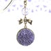 On Vacation - Purple Cameo Necklace, Brass Chain, Brass Bow, Round Resin Purple Cameo